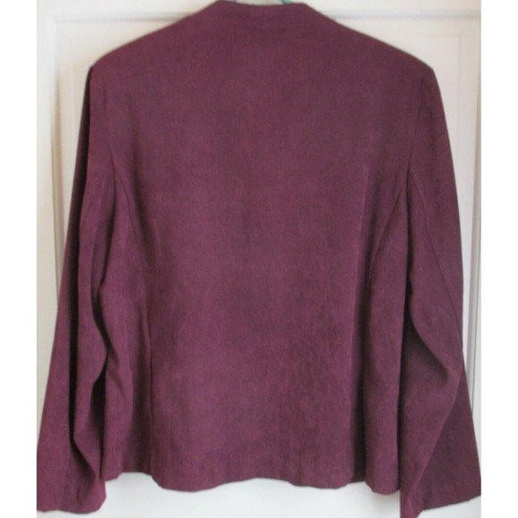 Southern Lady Women's Purple Embroidered Long Sleeve Open Blazer Size 14 - Picture 7 of 8